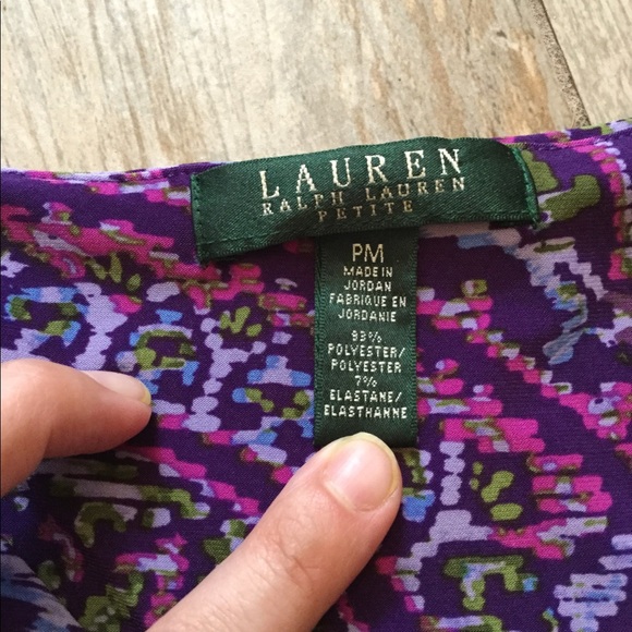 Lauren faux wrap sleeveless dress, Purple, Medium - Picture 3 of 8